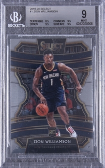 2019-20 Panini Select Concourse #1 Zion Williamson Rookie Card – BGS MINT 9